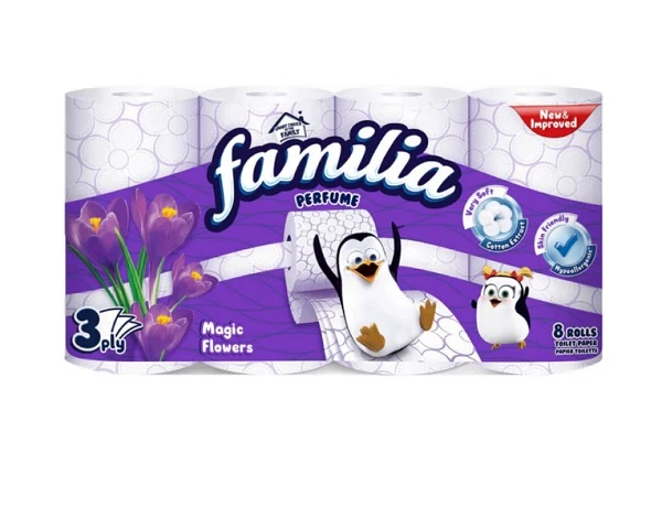 Hartie Igienica Familia Magic Flowers 3 Straturi 8 role